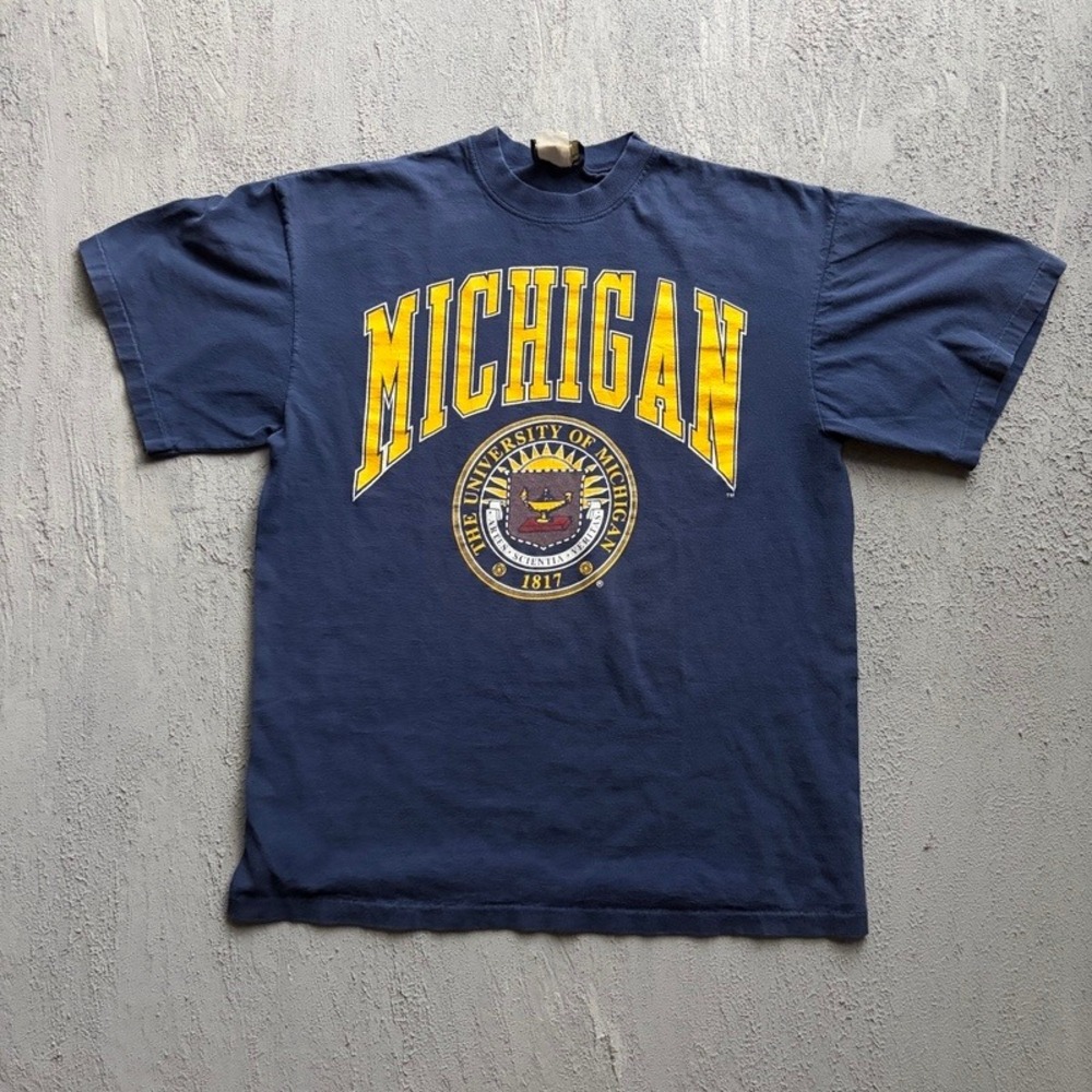 Vintage Michigan T Shirt XL Blue 1990s University College